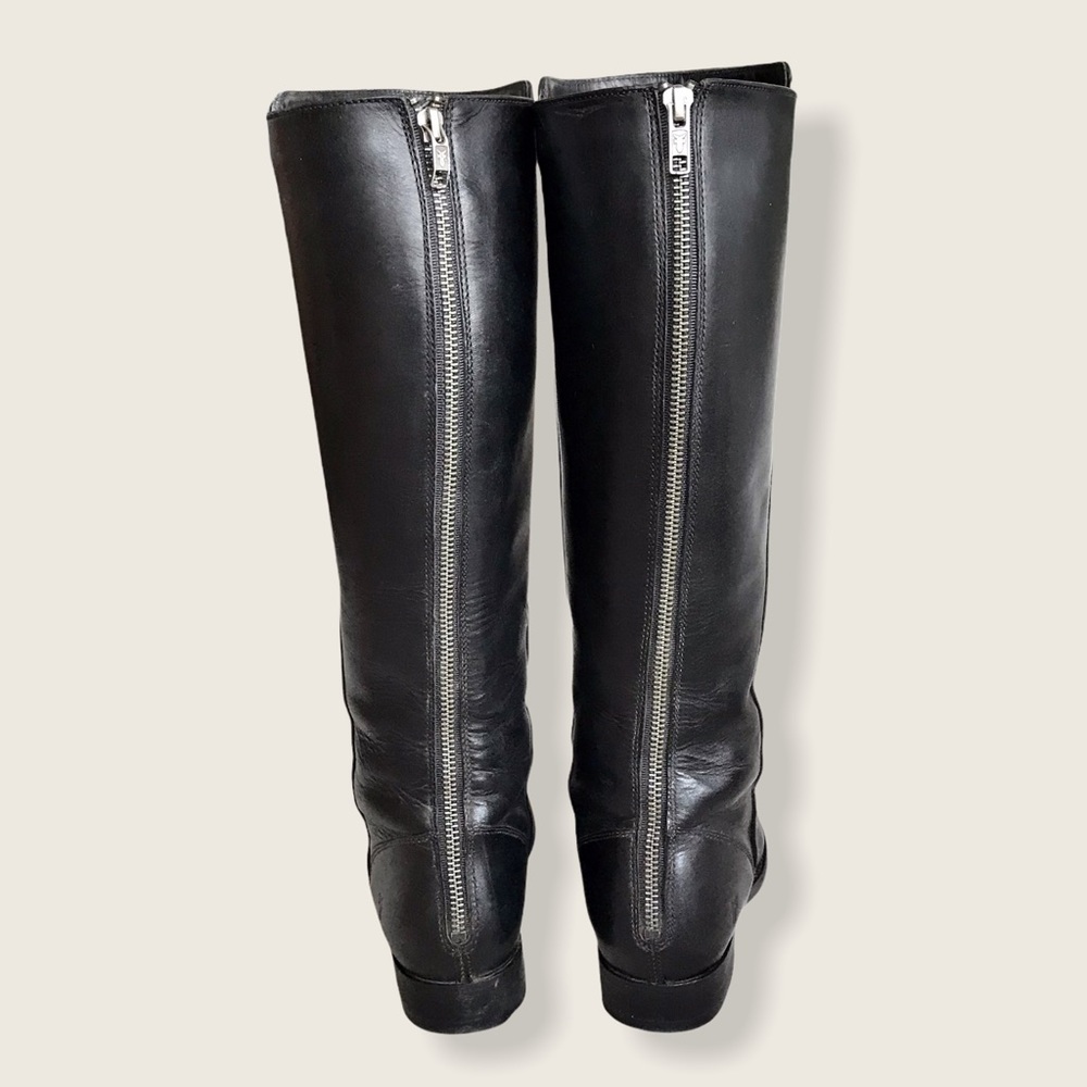 Frye Melissa Stud Black BackZip Tall Leather Boots - Picture 12 of 16